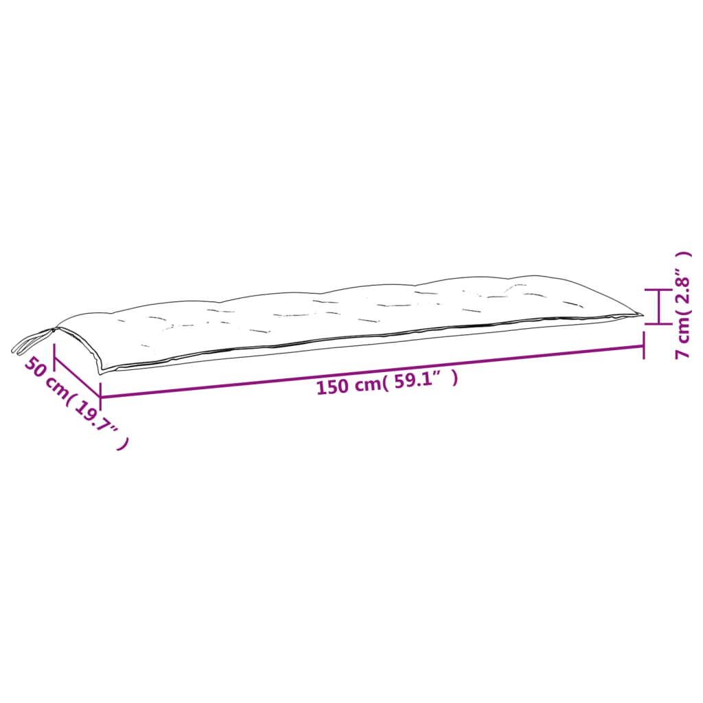 Gartenbank-Auflage Rosa 150x50x7 cm Oxford-Gewebe - Pazzar.ch