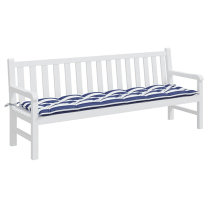 Gartenbank-Auflage Blau&Weiß Gestreift 200x50x7 cm Stoff - Pazzar.ch