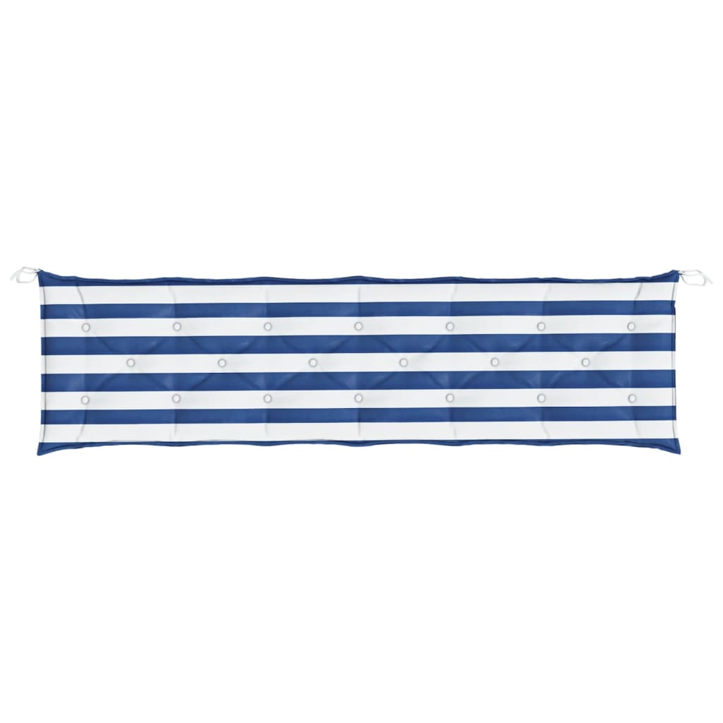 Gartenbank-Auflagen 2 Stk. Blau&Weiß Gestreift 200x50x7cm Stoff - Pazzar.ch
