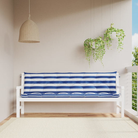 Gartenbank-Auflagen 2 Stk. Blau&Weiß Gestreift 200x50x7cm Stoff - Pazzar.ch