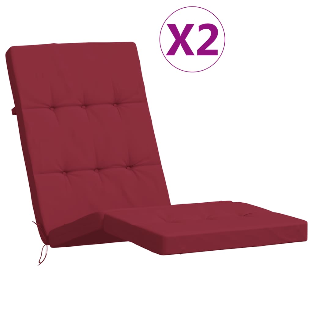 Liegestuhl-Auflagen 2 Stk. Weinrot Oxford-Gewebe - Pazzar.ch