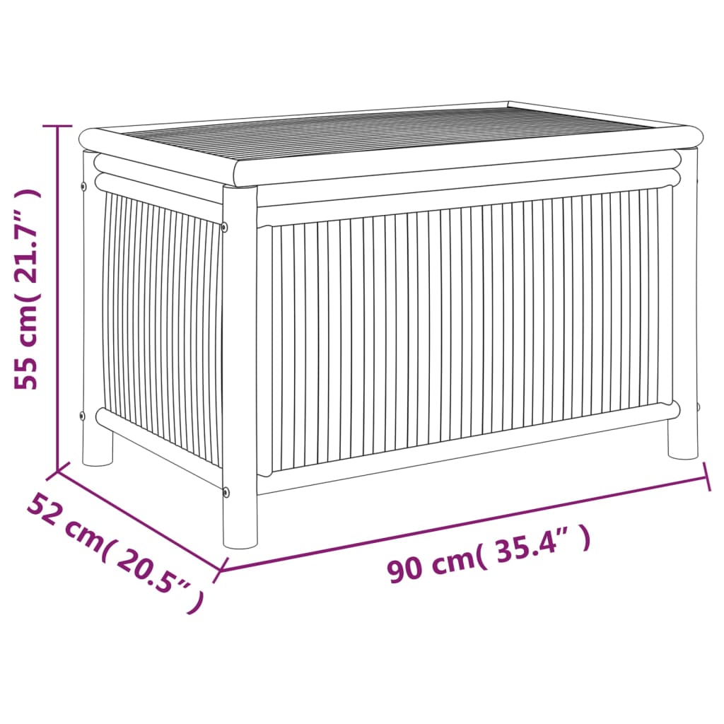 Gartentruhe 90x52x55 cm Bambus - Pazzar.ch