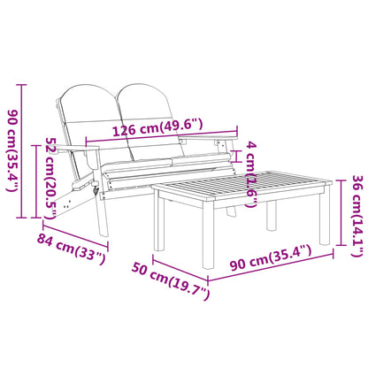 2-tlg. Garten-Lounge-Set Adirondack Massivholz Akazie - Pazzar.ch