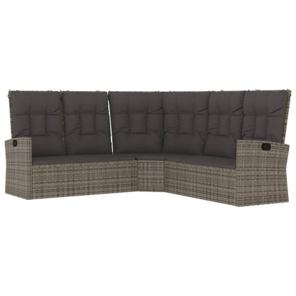 2-tlg. Garten-Lounge-Set mit Kissen Grau Poly Rattan - Pazzar.ch