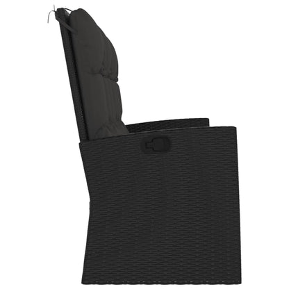 Gartenbank mit Liegefunktion & Kissen Schwarz 173cm Poly Rattan - Pazzar.ch