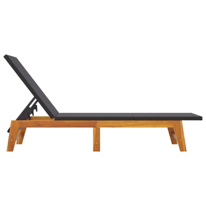 Sonnenliege mit Tisch Poly Rattan und Massivholz Akazie - Pazzar.ch