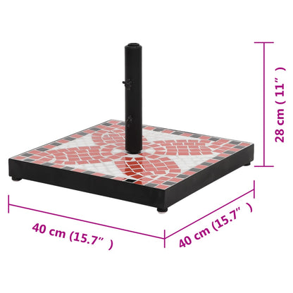 Sonnenschirmständer Terrakotta und Weiß Quadratisch 12 kg - Pazzar.ch