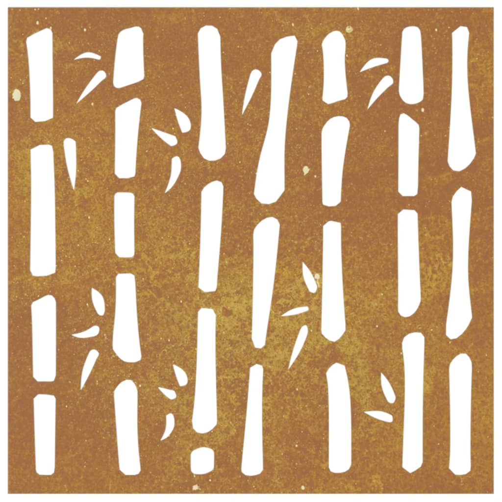 Garten-Wanddeko 55x55 cm Cortenstahl Bambus-Design - Pazzar.ch