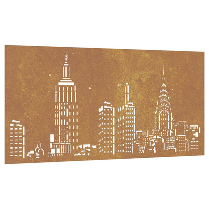 Garten-Wanddeko 105x55 cm Cortenstahl Skyline-Design - Pazzar.ch
