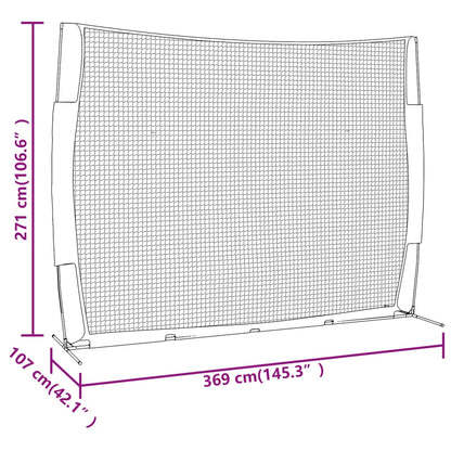 Baseball-Netz Tragbar Rot Schwarz 369x107x271cm Stahl Polyester - Pazzar.ch