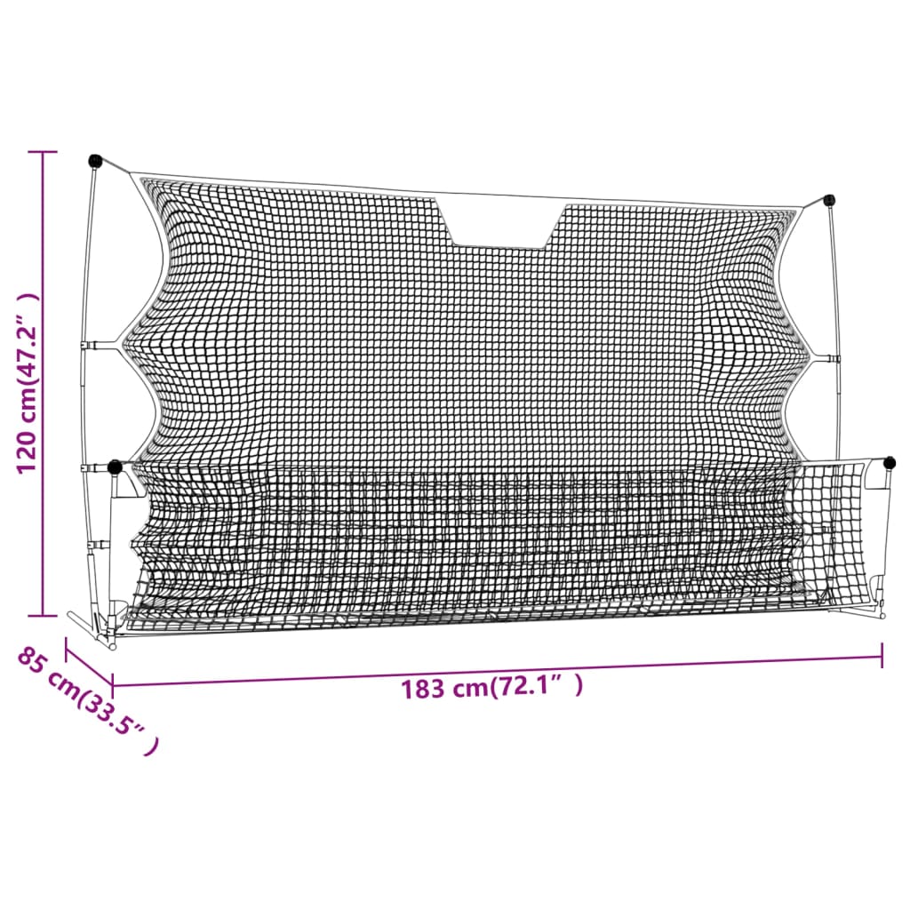 Fußball-Rebounder Schwarz und Gelb 183x85x120 cm Polyester - Pazzar.ch