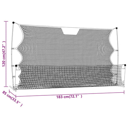 Fußball-Rebounder Schwarz und Gelb 183x85x120 cm Polyester - Pazzar.ch