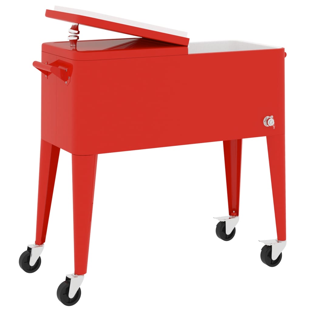 Kühlwagen mit Rollen Rot 92x43x89 cm - Pazzar.ch