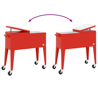 Kühlwagen mit Rollen Rot 92x43x89 cm - Pazzar.ch