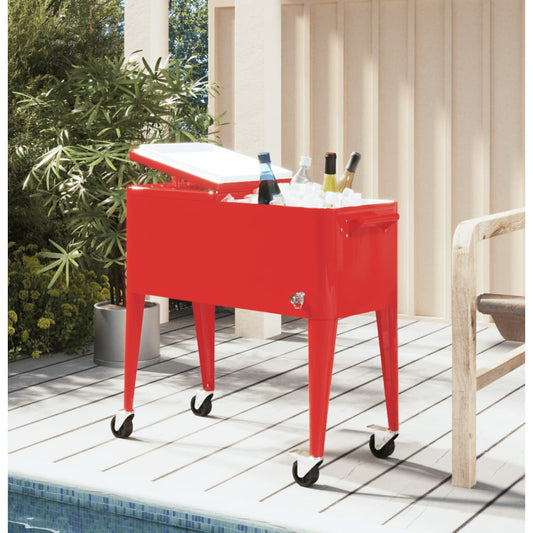 Kühlwagen mit Rollen Rot 92x43x89 cm - Pazzar.ch