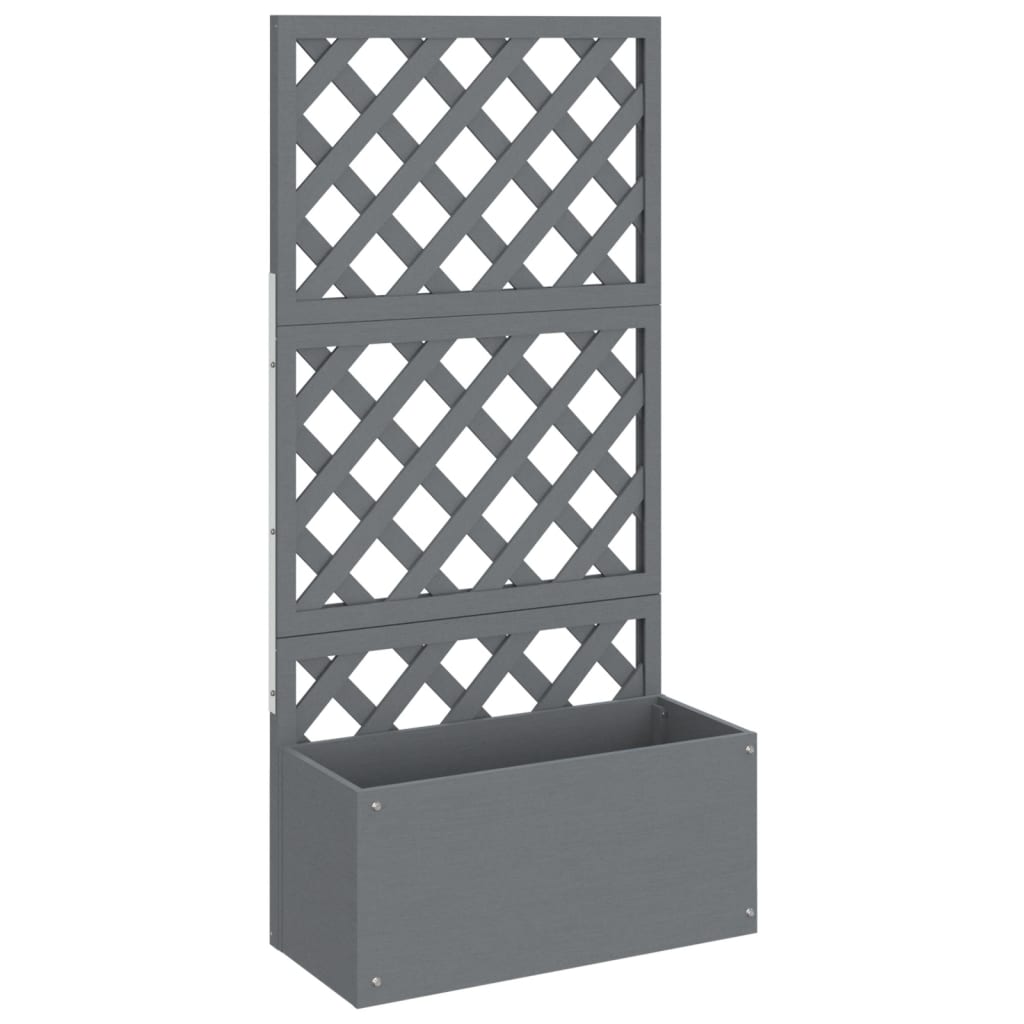 Blumenkasten mit Rankgitter Grau 65x33x135 cm WPC - Pazzar.ch