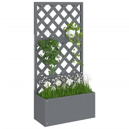 Blumenkasten mit Rankgitter Grau 65x33x135 cm WPC - Pazzar.ch