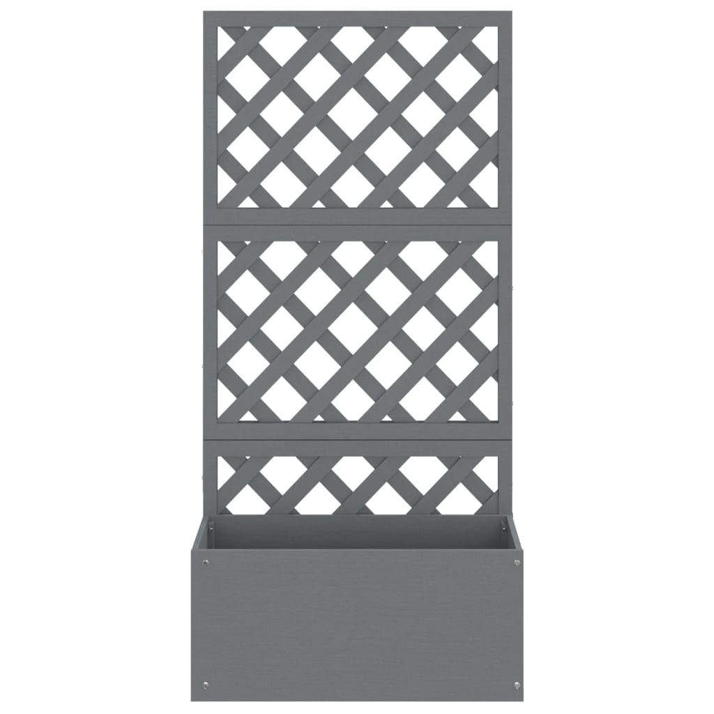 Blumenkasten mit Rankgitter Grau 65x33x135 cm WPC - Pazzar.ch