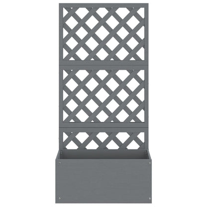 Blumenkasten mit Rankgitter Grau 65x33x135 cm WPC - Pazzar.ch