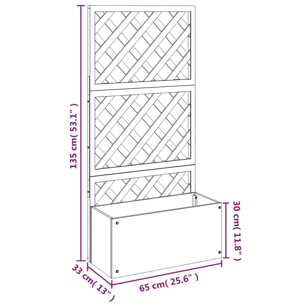 Blumenkasten mit Rankgitter Grau 65x33x135 cm WPC - Pazzar.ch