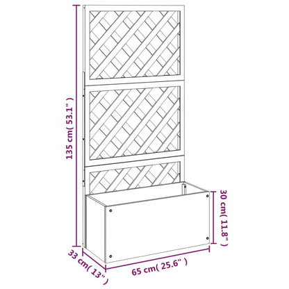 Blumenkasten mit Rankgitter Grau 65x33x135 cm WPC - Pazzar.ch