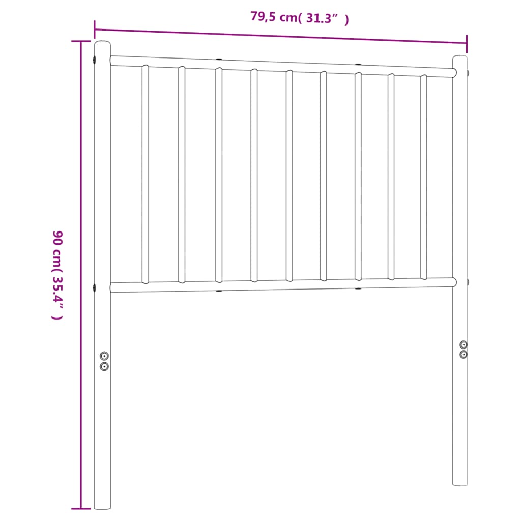 Kopfteil Metall Schwarz 75 cm - Pazzar.ch