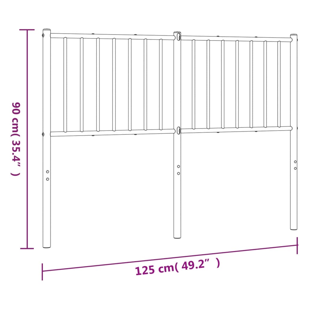 Kopfteil Metall Schwarz 120 cm - Pazzar.ch