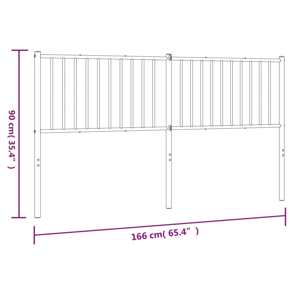 Kopfteil Metall Schwarz 160 cm - Pazzar.ch