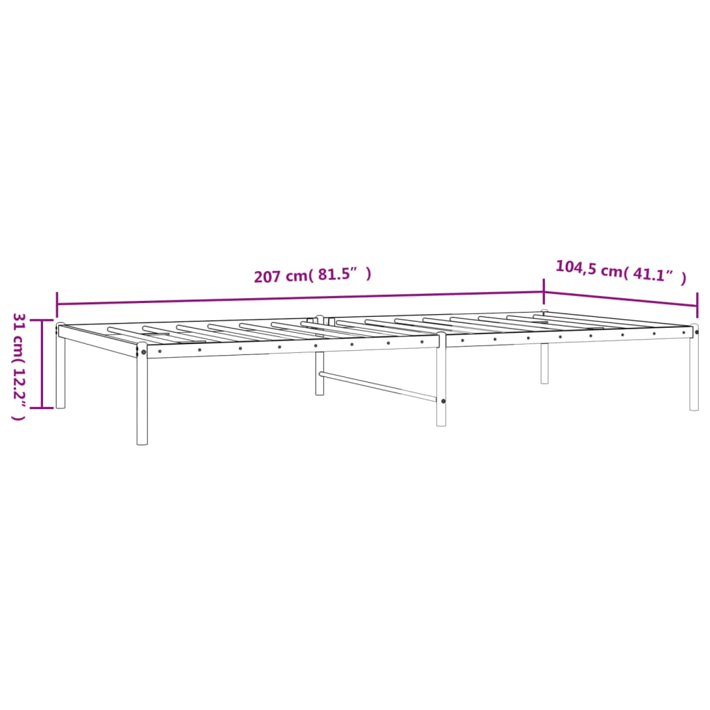 Bettgestell Metall Weiß 100x200 cm - Pazzar.ch