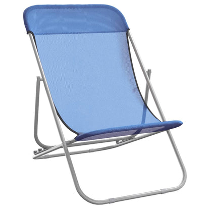 Strandstühle 2 Stk. Blau Textilene & Pulverbeschichteter Stahl - Pazzar.ch