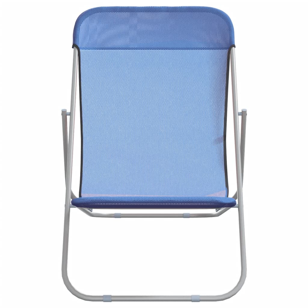 Strandstühle 2 Stk. Blau Textilene & Pulverbeschichteter Stahl - Pazzar.ch