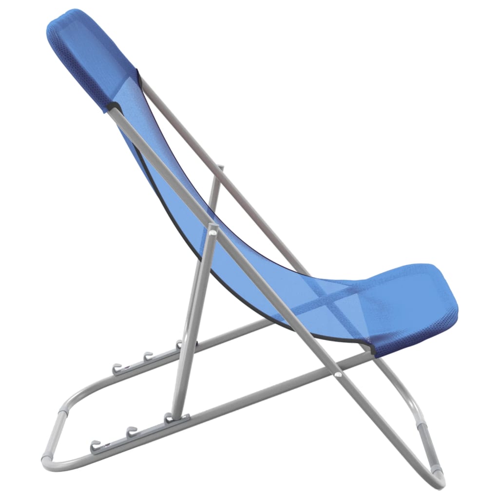 Strandstühle 2 Stk. Blau Textilene & Pulverbeschichteter Stahl - Pazzar.ch