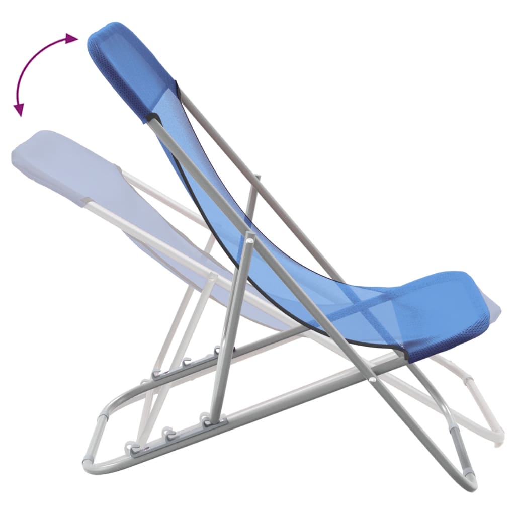 Strandstühle 2 Stk. Blau Textilene & Pulverbeschichteter Stahl - Pazzar.ch