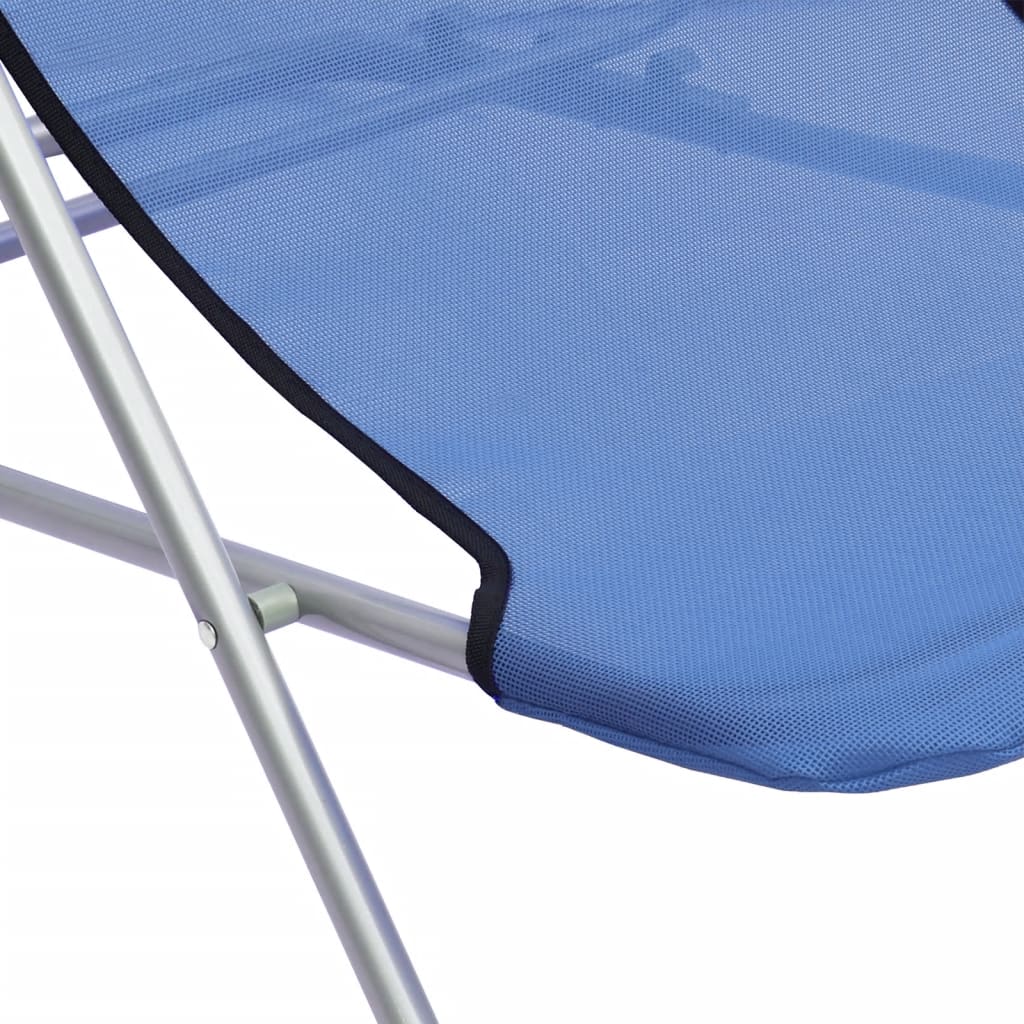 Strandstühle 2 Stk. Blau Textilene & Pulverbeschichteter Stahl - Pazzar.ch
