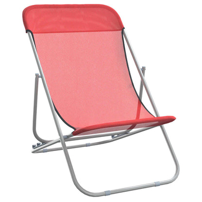 Strandstühle 2 Stk. Rot Textilene & Pulverbeschichteter Stahl - Pazzar.ch
