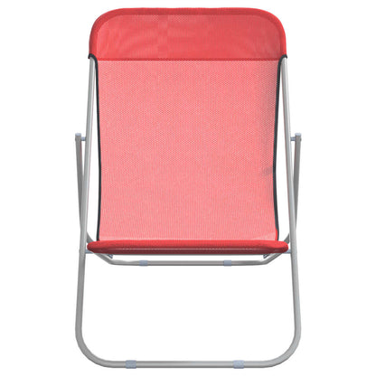 Strandstühle 2 Stk. Rot Textilene & Pulverbeschichteter Stahl - Pazzar.ch