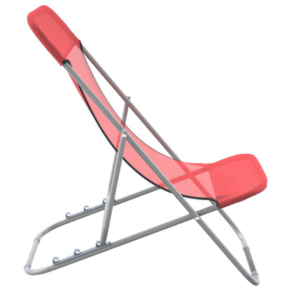 Strandstühle 2 Stk. Rot Textilene & Pulverbeschichteter Stahl - Pazzar.ch