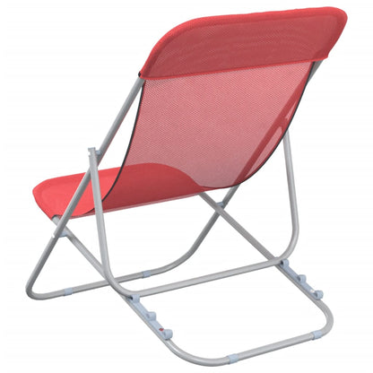 Strandstühle 2 Stk. Rot Textilene & Pulverbeschichteter Stahl - Pazzar.ch