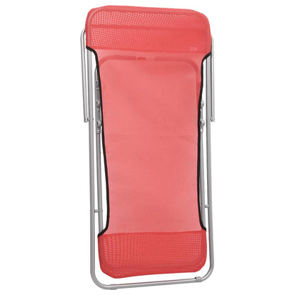 Strandstühle 2 Stk. Rot Textilene & Pulverbeschichteter Stahl - Pazzar.ch