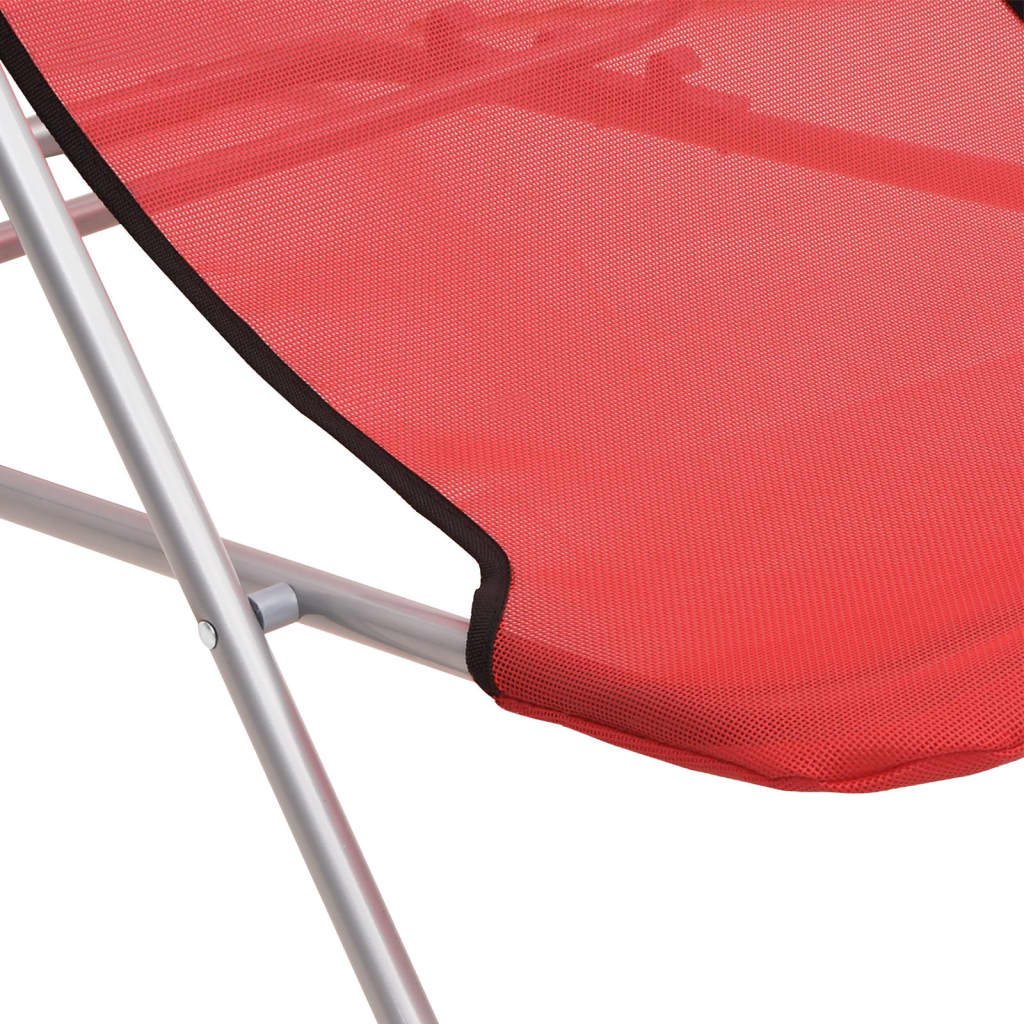 Strandstühle 2 Stk. Rot Textilene & Pulverbeschichteter Stahl - Pazzar.ch