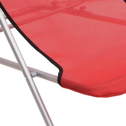 Strandstühle 2 Stk. Rot Textilene & Pulverbeschichteter Stahl - Pazzar.ch