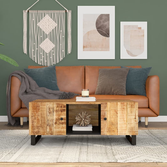 Couchtisch 100x54x40 cm Massivholz Mango & Holzwerkstoff - Pazzar.ch