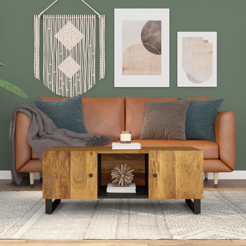 Couchtisch 100x54x40 cm Massivholz Mango & Holzwerkstoff - Pazzar.ch