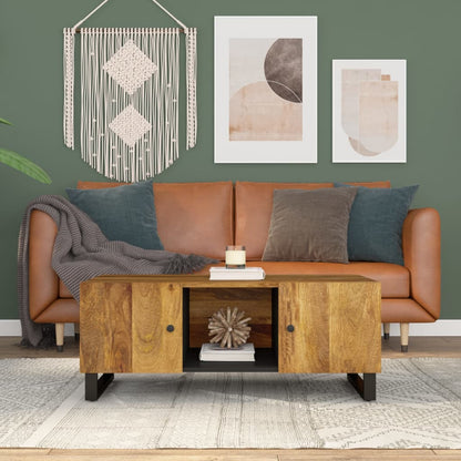 Couchtisch 100x54x40 cm Massivholz Mango & Holzwerkstoff - Pazzar.ch