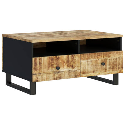 Couchtisch 80x54x40 cm Massivholz Mango & Holzwerkstoff - Pazzar.ch