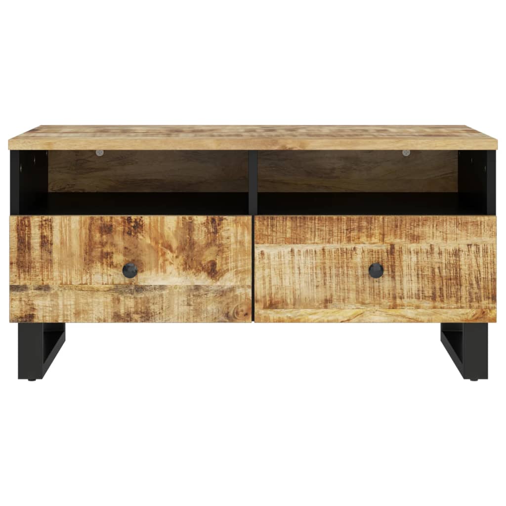 Couchtisch 80x54x40 cm Massivholz Mango & Holzwerkstoff - Pazzar.ch