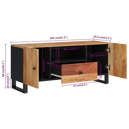 TV-Schrank 105x33,5x46 cm Massivholz Akazie & Holzwerkstoff - Pazzar.ch