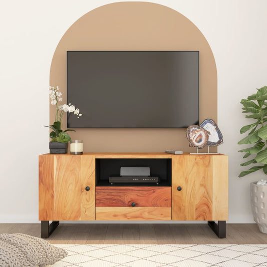 TV-Schrank 105x33,5x46 cm Massivholz Akazie & Holzwerkstoff - Pazzar.ch