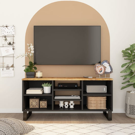 TV-Schrank 100x33x46 cm Massivholz Mango & Holzwerkstoff - Pazzar.ch