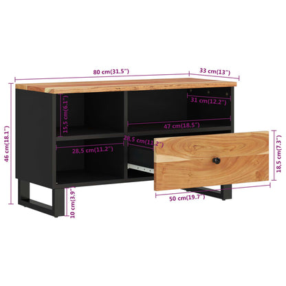 TV-Schrank 80x33x46 cm Massivholz Akazie und Holzwerkstoff - Pazzar.ch